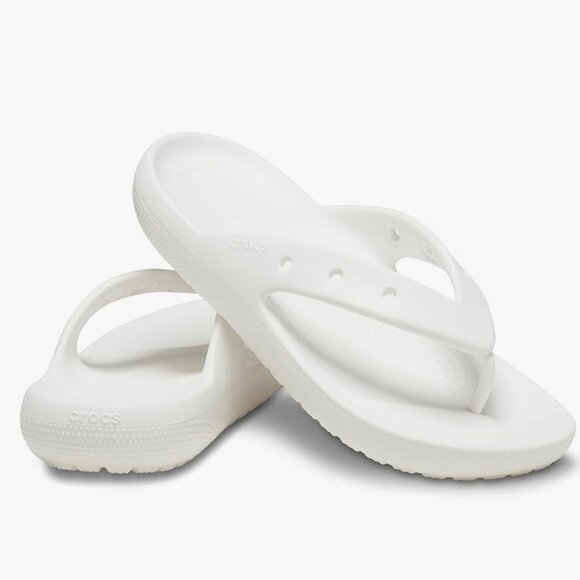 Crocs Classic Flip Sandals Men’s 10 Women’s 12 White Comfort Lightweight Slides - Picture 2 of 7